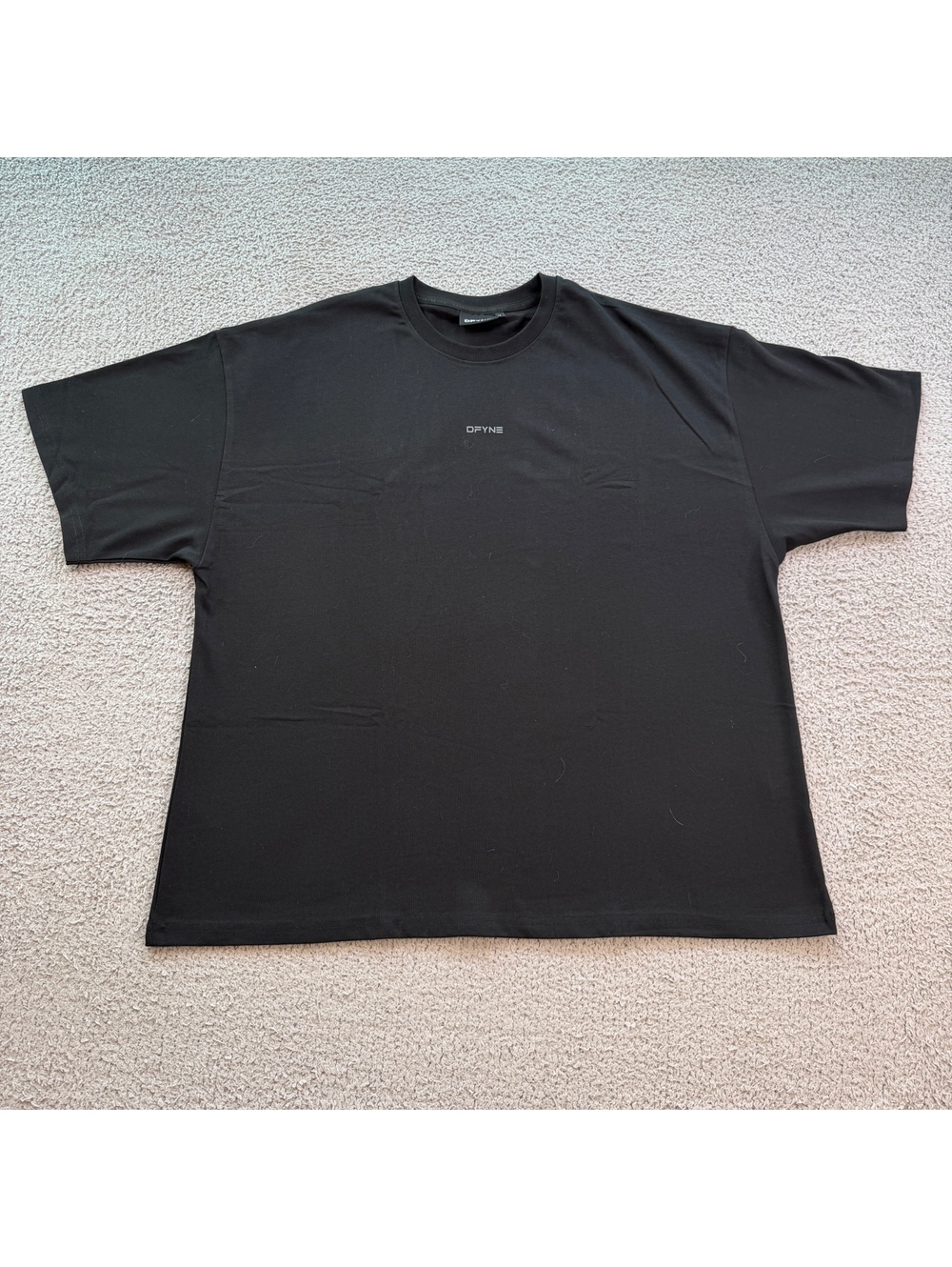 DFYNE Black Oversized Heavyweight Gym T-Shirt XL Minimalist Athletic Cotton 3242